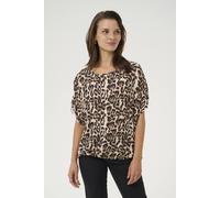 Kaffe Amber Batwing Sleeve Printed Blouse In Beige Beige 8