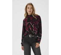 Kaffe Amber High Smock Neck Printed Blouse In Red Red 18