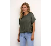 Kaffe Amber Round Neck Short Sleeve Blouse In Green Green 16