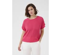 Kaffe Amber Round Neck Short Sleeve Blouse In Raspberry Raspberry 14
