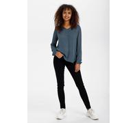 Kaffe Amber V-Neck Long Sleeve Blouse In Blue Blue 8