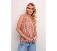 Kaffe Amber V-Neck Printed Sleeveless Top In Red Red 8
