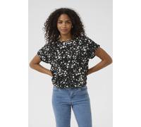 Kaffe Beathe Round Neck Short Sleeve Blouse In Black Black 14