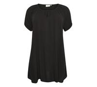 Kaffe Curve Women's Plus-Size Tunic Short Sleeves Round Neck Relaxed Fit, Black Deep, 20