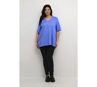 Kaffe Curve Womens Blouse with short sleeve A-shape Ultramarine - Blue - Size EU 48 (Womens)