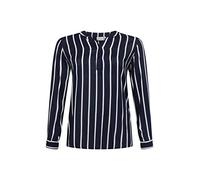 Kaffe Curve Women's Kaffe CurveWomen's Plus Size Shirt Blouse Striped Oversize V-Neck Long Sleeves, Darkblue, 46