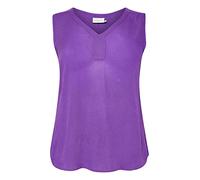 Kaffe Curve Women's Plus-Size Blouse Sleeveless Tank Top Casual Fit V-Neck, Bright Purple, 18