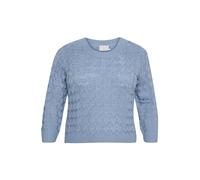 Kaffe Curve Women's Plus-Size Pullover Regular Fit Crew Neck Long Sleeves, Faded Denim, L