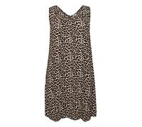Kaffe Curve Women's Plus-Size Shift Dress Knee Length Sleeveless V-Neck, Feather Gray Leo Print, 18/Big