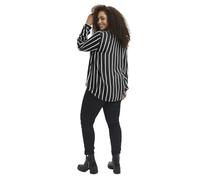 Kaffe Curve Women's Plus Size Shirt Blouse Long Sleeves, Black/Chalk Stripe, 22