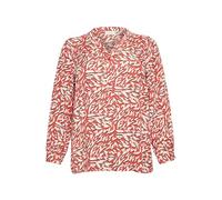 Kaffe Curve Women's Plus-Size Shirt V-Notch Neck Long Sleeves Printed Buttons Blouse, Cayenne/White Graphic Animal, 20