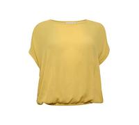 Kaffe Curve Women's Plus-Size Short Sleeves Round Neck Loose Fit Regular Length Blouse, Ochre, 24
