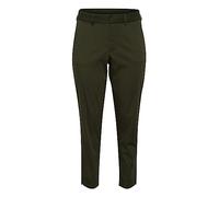 Kaffe Curve Women's Plus Size Trousers Cropped Chino Pants Slim Fit Zipper, Grape Leaf, 28