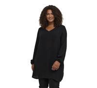 Kaffe Curve Women's Plus Size Tunic Long Sleeve Blouse V-Neck, Black Deep, 18