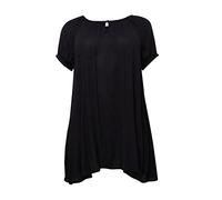Kaffe Curve Women's Plus-Size Tunic Short Sleeves Round Neck Relaxed Fit, Black Deep, 24