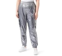 Kaffe Curve Women's Plus-Size Women's Cargo Pants Elastic Waist Casual Fit Elastic Cuffs KCshenna Cargo Pants, Dark Grey Metallic,