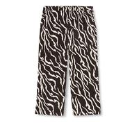 Kaffe Curve Women's Plus-Size Women's Casual Pants Elastic Waist Printed Straight Legs Pants, Black/Antique Zebra Print,
