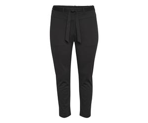 Kaffe Curve Women's Plus-Size Women's Pants Tapered Legs Elastic Waist Tying Belt Pants, Black Deep,