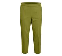 Kaffe Curve Women's Plus-size Women's Trousers Cropped Length Elasticated Waist Pockets Pants, Calla Green,
