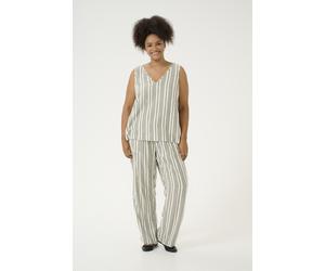 Kaffe Curve Womens Sleeveless blouse Regular fit Moonstruck / Black Stripe - White & Black - Size EU 52 (Womens)