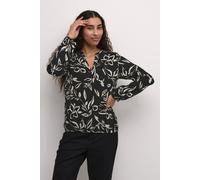 Kaffe Ditte V-Notch Neck Elastic Hem Blouse In Black Black