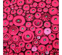 Kaffe Fassett Collective 2021 Button Mosaic Red Cotton Quilting Fabric per Half Meter