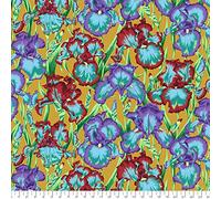 Kaffe Fassett Collective Bearded Iris Ochre Cotton Quilting Clothes Craft Fabric (50 x 110cm)