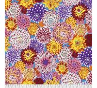 Kaffe Fassett Collective Dancing Dahlias Multi - Quilting Clothing Fabric 50cm x110cm