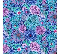 Kaffe Fassett Japanese Cotton Fabric, Cactus Dahlia Blue, Collective Classics - Half Meter