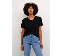Kaffe Frida V-Neck Short Sleeve T-Shirt In Black Black XL