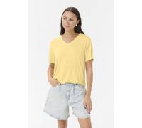 Kaffe Frida V-Neck Short Sleeve T-Shirt In Lemon Lemon XL