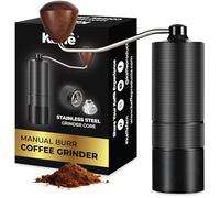 Kaffe Handheld Manual Coffee Grinder w/Adjustable Coarseness Settings - Stainless Steel Conical Burr - Silent Hand Grinder for Camping & Travel - Dismountable for Cleaning