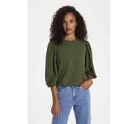 Kaffe Janna 3/4 Sleeve Textured Blouse In Olive Olive XS