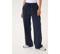 Kaffe Jenny Wide Leg Drawstring Waist Trousers Plain In Blue Blue S