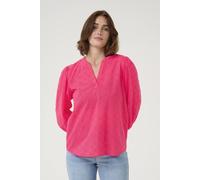 Kaffe Jollia Notch Neck 3/4 Sleeve Blouse In Red Red 18