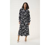 Kaffe Kaalice Maxi Length Belted Shirt Dress In True Black True Black