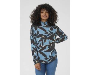 Kaffe Kaamber High Smock Neck Print Blouse In Light Blue Light Blue