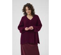 Kaffe Kaane V-Neck Long Sleeve Jumper In Wine Wine XL