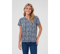 Kaffe Kabella Jersey V-Neck Blouse In Blue Blue L