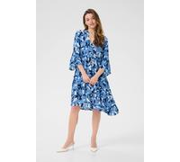 Kaffe Kaedita Amber 3/4 Sleeve Midi Dress In Blue Blue 10