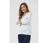 Kaffe Kaedita Amber V-Neck 3/4 Sleeve Blouse In Baby Blue Baby Blue