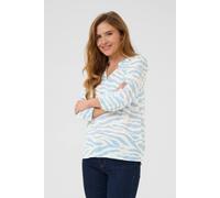 Kaffe Kaedita Amber V-Neck 3/4 Sleeve Blouse In Blue Blue 10