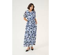 Kaffe Kaelina Floral Print Maxi Dress In Blue Blue 8