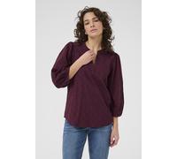 Kaffe Kaenya V-Neck 3/4 Sleeve Blouse In Wine Wine 14