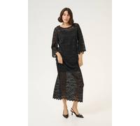 Kaffe Kajaiden 3/4 Sleeve Lace Maxi Dress Lace In Black Black XS