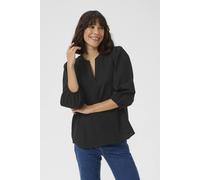 Kaffe Kajollia Notch Neck 3/4 Sleeves Blouse In Black Black 10