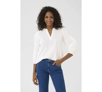 Kaffe Kajollia Notch Neck 3/4 Sleeves Blouse In White White 12