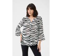 Kaffe Kalea 3/4 Sleeve Ruffle Printed Blouse Animal Print Multi 8