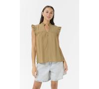 Kaffe Kaliany Via V-Neck Sleeveless Blouse In Camel Camel 8