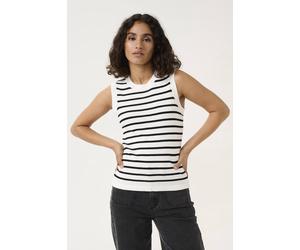 Kaffe Kalilybeth Knitted Striped Tank Top In White White XL